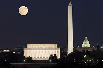 image of the Washington, DC monument at night